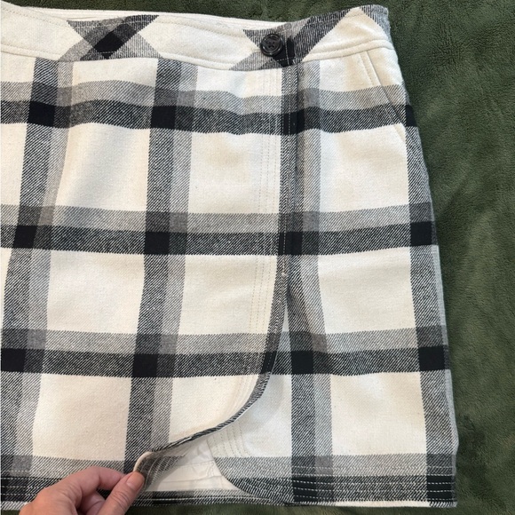 LOFT Plaid Wool Mini Skirt - Picture 2 of 5